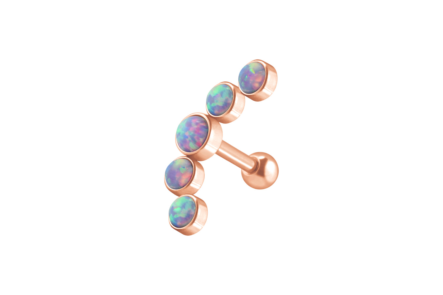 Chirurgenstahl Ohrpiercing 5 SYNTHETISCHE OPALE ++SALE++